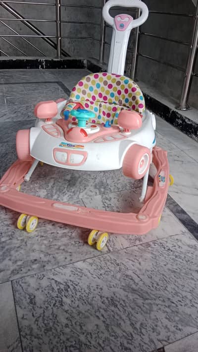 2-in-1 Baby Walker with Parent Push Handle – Excellent Condition