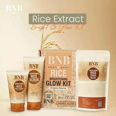BNB Rice Extract Brightening Glow Kit | Complete Skincare Set | Origi