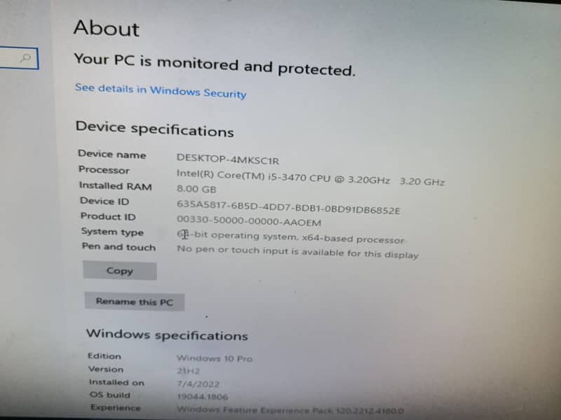 Dell Core i5 3rd 7