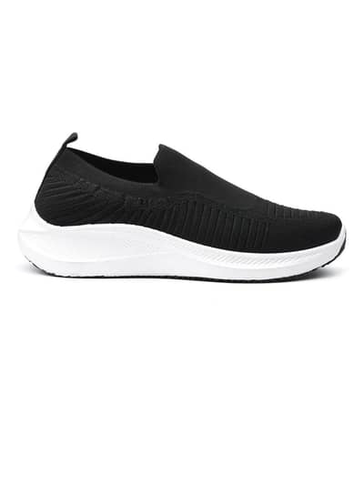 Premium Black Slip-On Sports & Casual Shoes | Lightweight & Comfortab