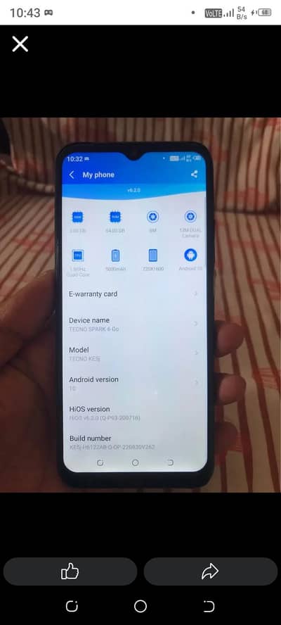 Tecno spark 6 go 3/64 approved only set