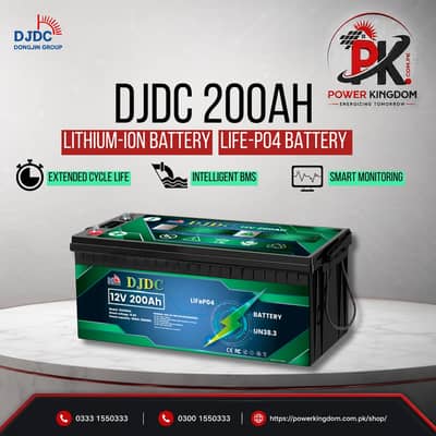 DJDC 12V 200Ah Deep Cycle Lithium Battery LifePO4