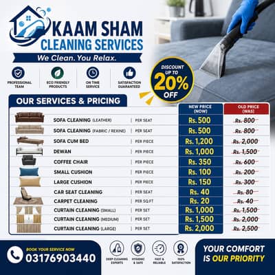 Kaam Sham Cleaning Services – Premium Sofa, Carpet & Home Cleaning Exp