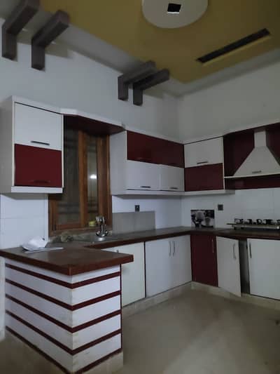 three bed dd ground tile flooring portion for rent in johar