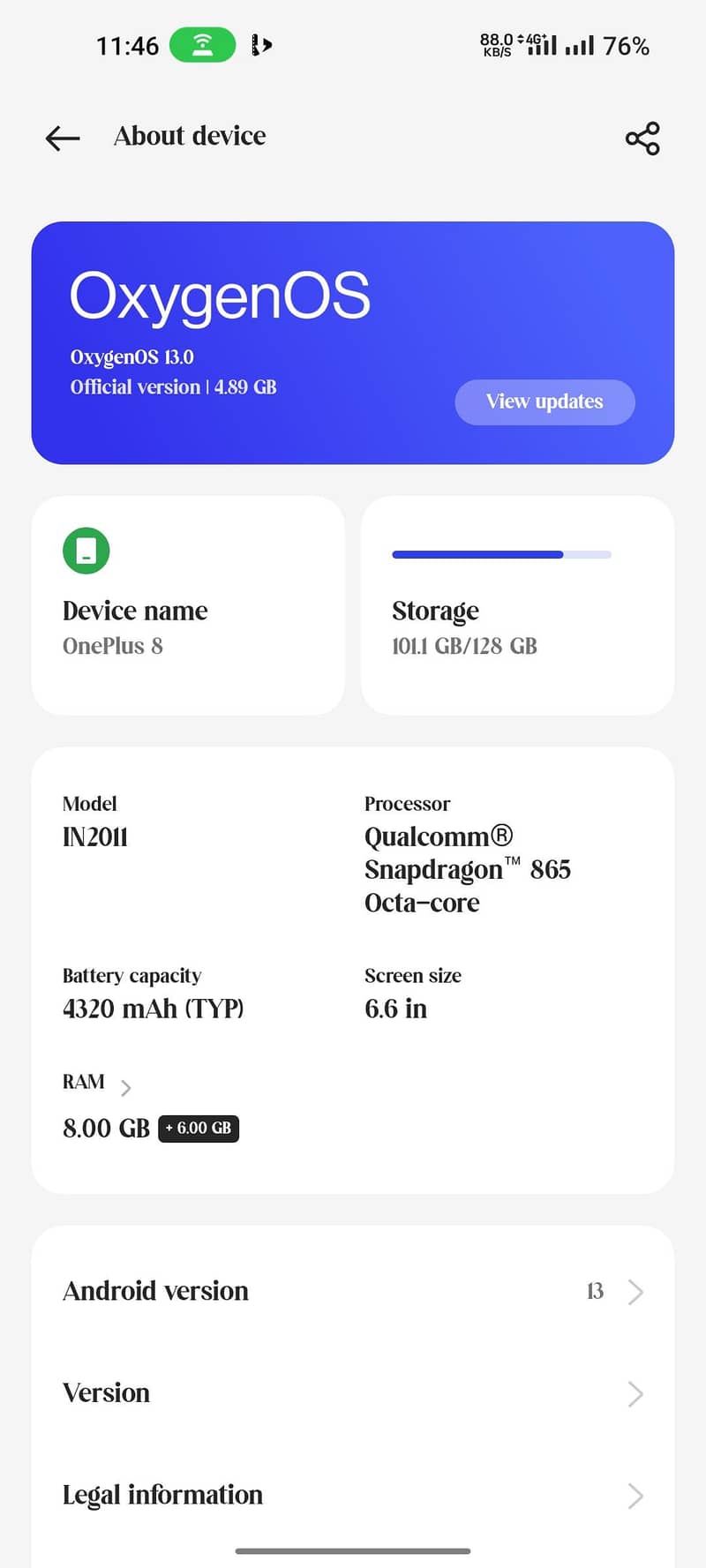 One Plus 8 4