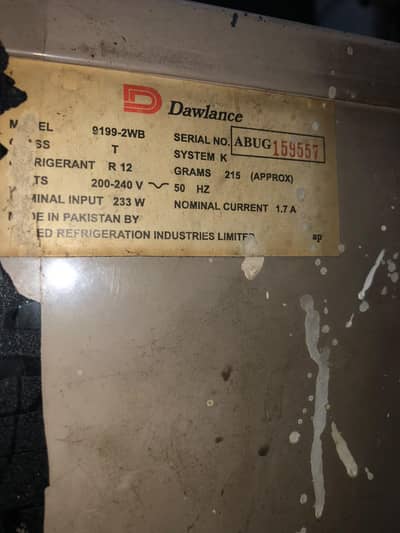 Dawlance fridge model 9199 2WB