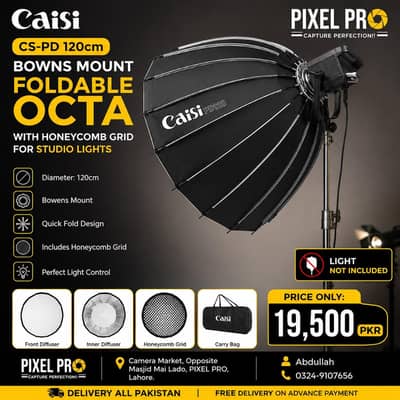 Caisi CS-PD120 120cm Foldable Octa Softbox Honeycomb Grid 03249107656