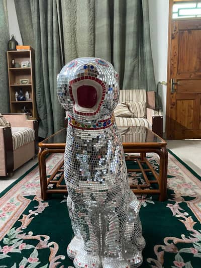 handcrafted mirror mosaic lion sculpture for sale
