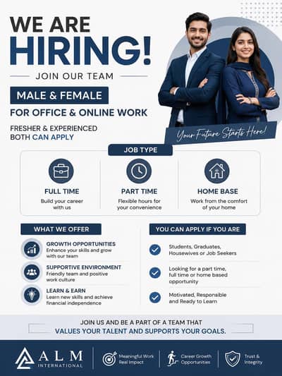 full time , part time and home base work available