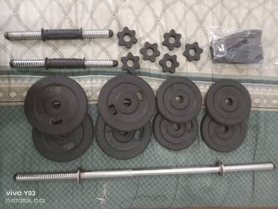 Compelete 18kg Home Gym Weights Set With 9.9 Out of 10 Condition