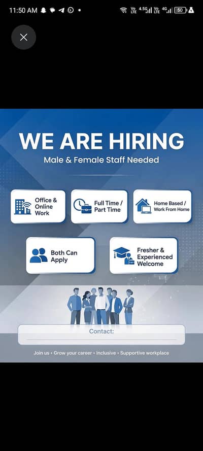 Hiring male and female for office and online work