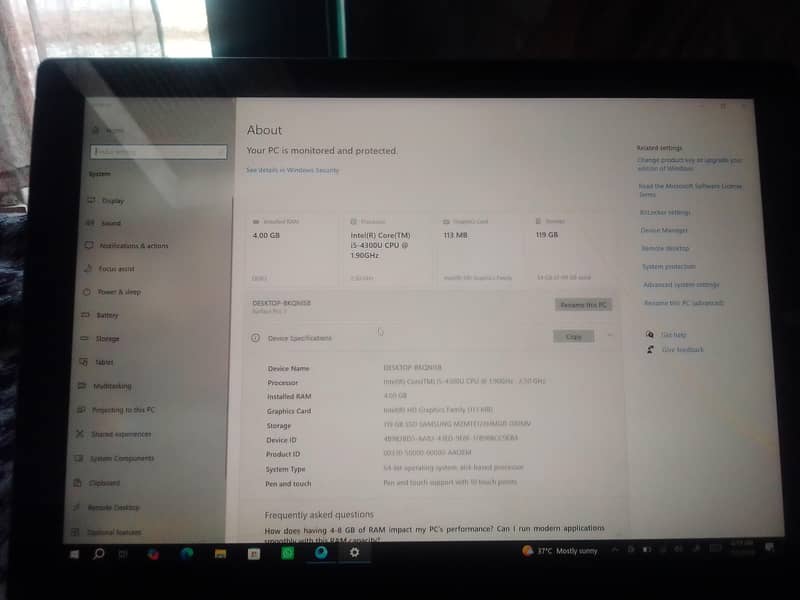 Surface pro 3 i5 4th generation 2