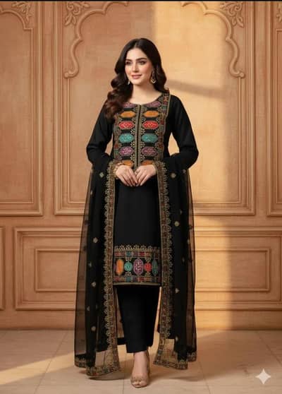 3 Piece Luxury Embroidered Ladies Suit | All Pakistan Free Delivery