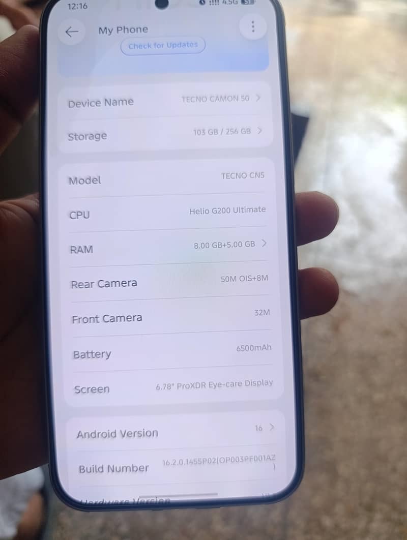 Tecno camon 50 4