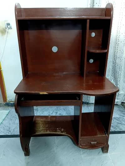 Computer Table / Study Desk with Keyboard Tray & Shelves