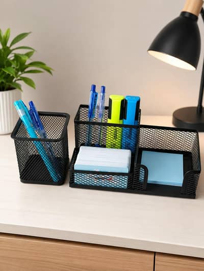 Mesh desk organizer set