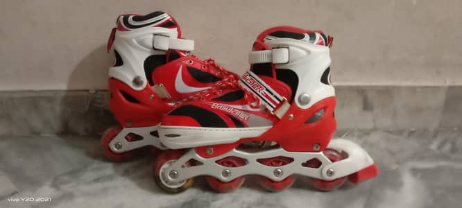 Inline Roller Skates – Red and White – Good Condition
