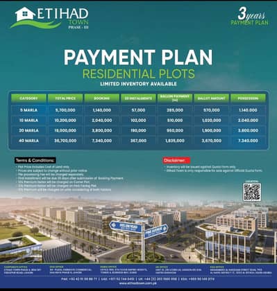 Ready-to-Possession Plots Available in Etihad Town Phase 3