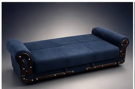 Sofa Cum Bed (Grey & Blue Tone)