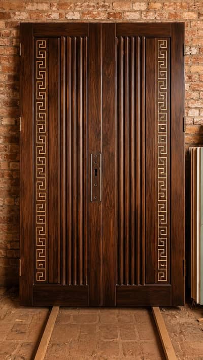 semi solid main door in yellow pine wood
