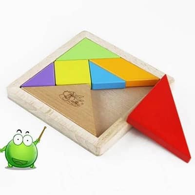Wooden tangram puzzle for kids.