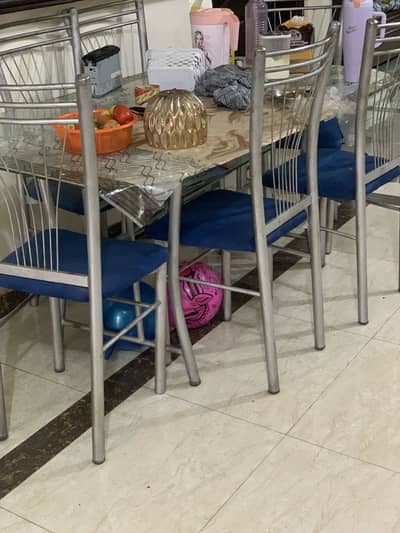 Dining table and 6 chair rodiron