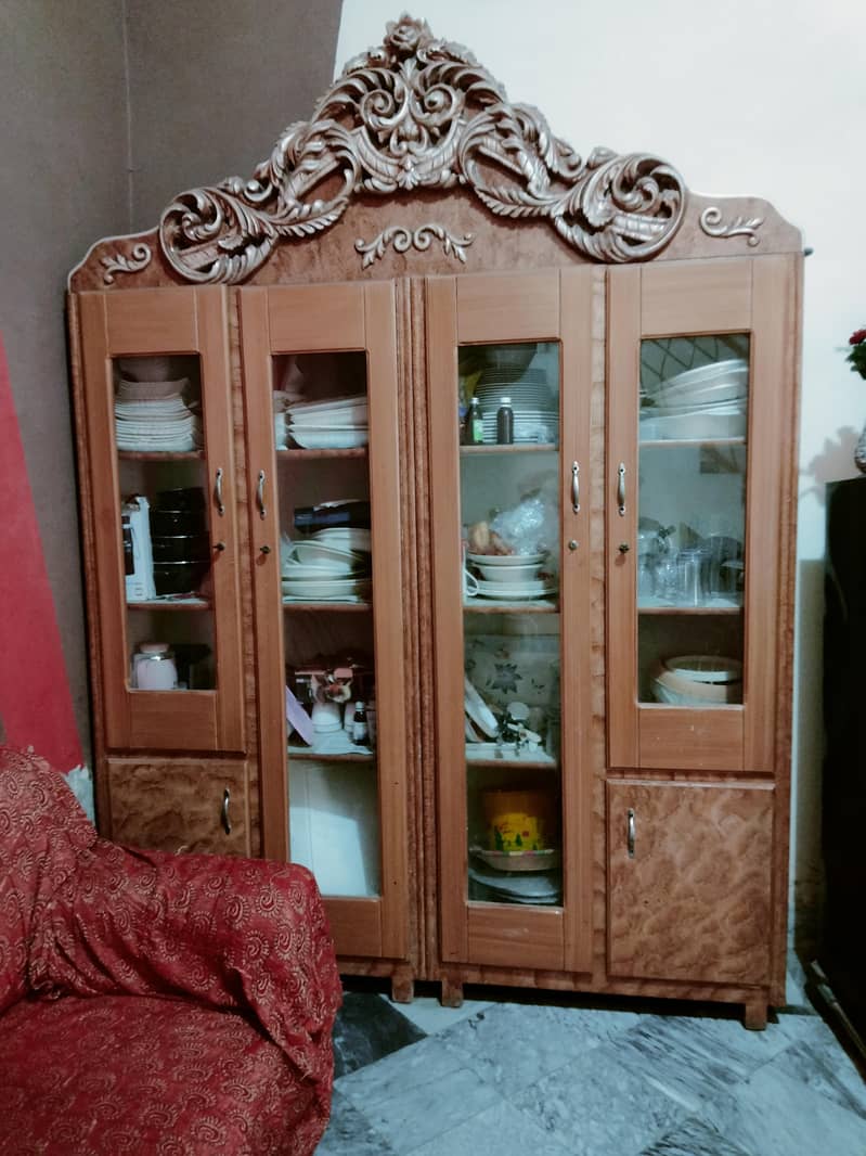 Bed with side table 2,, showcase, dressing, Table with mirror 2