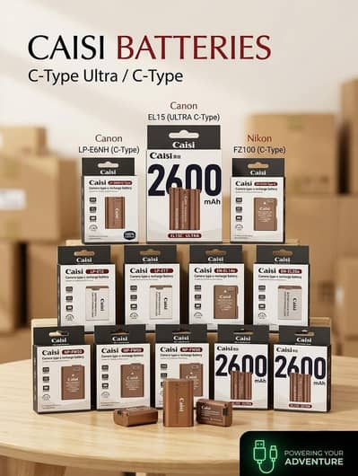 Caisi Type-C Camera Batteries | Sony, Canon & Nikon 03249107656  0