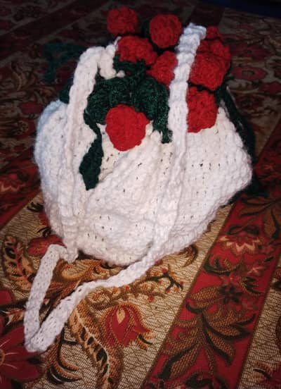polty croched bag/Rose bag