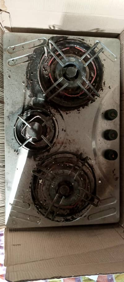 3 Burner Stove, Stainless Steel Body.