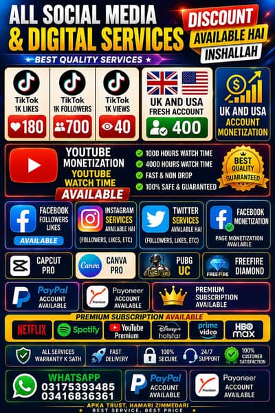 all socail media services available