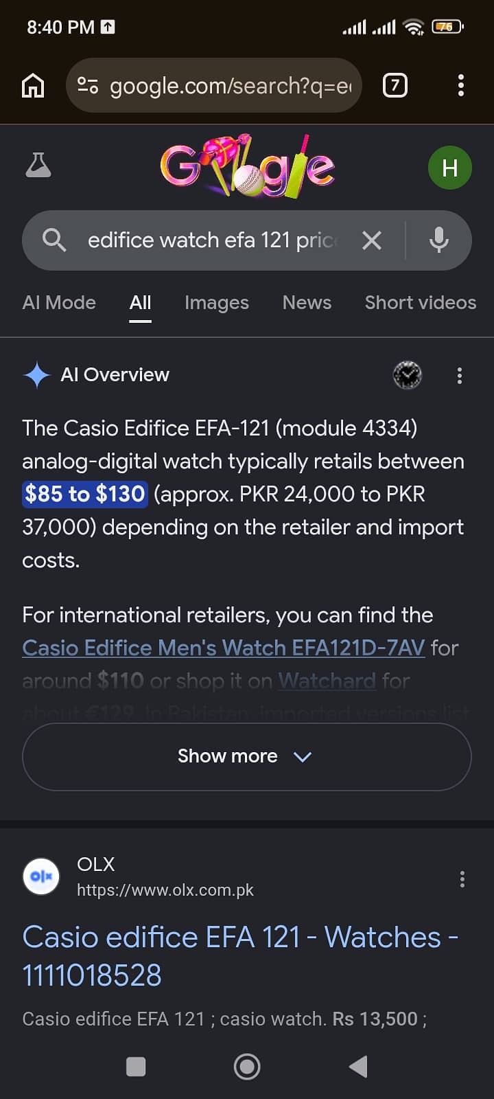Casio Edifice EFA-121 5