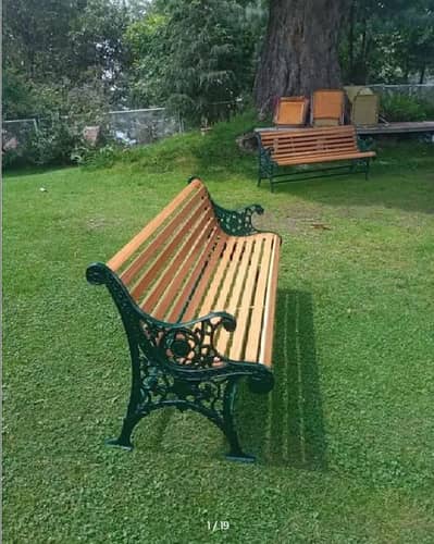 Garden Park Patio wooden benches, cast iron, Outdoor furniture