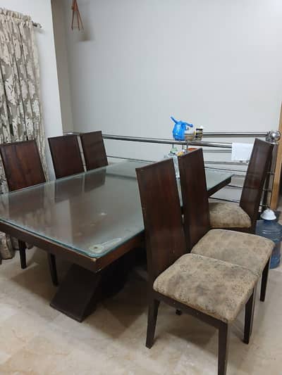 6 Seater Dining Table Set Glass top