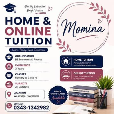 Experienced home and online tutior