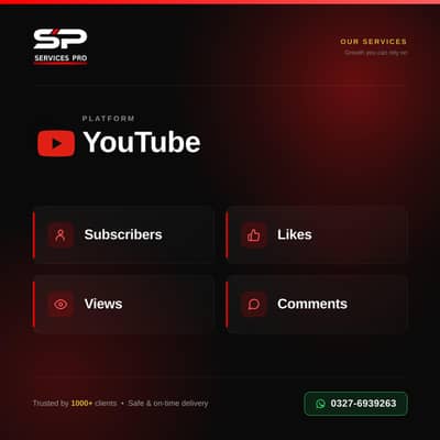 Youtube Watchtime Subscribers Monetization views likes guaranteed