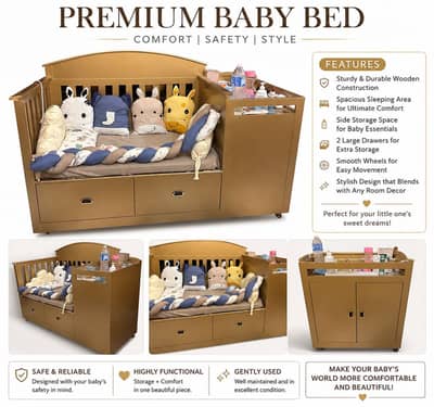 Premium Baby Cot with Storage