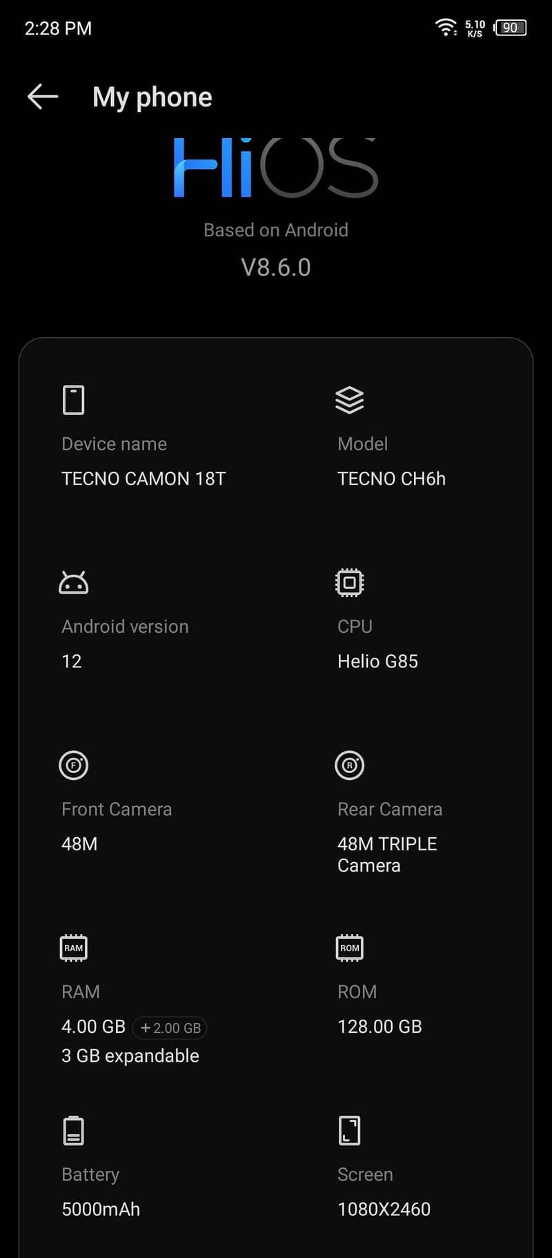 Tecno CAMON 18T 10