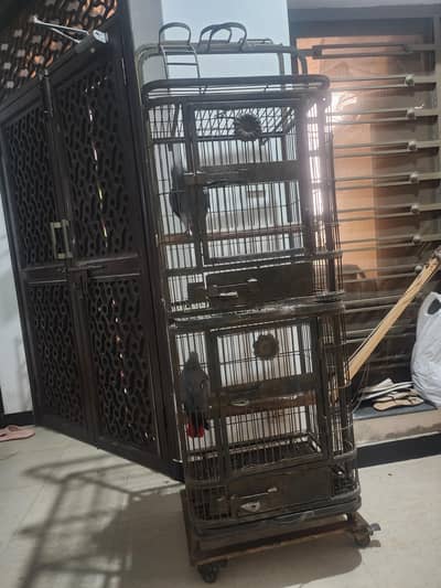Parrot Cage Double Portion Heavy Iron with Wheels