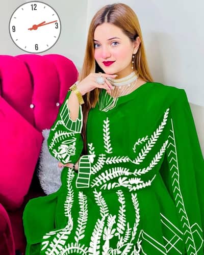 Independence Day Special 3-Piece Embroidered Organza Suit