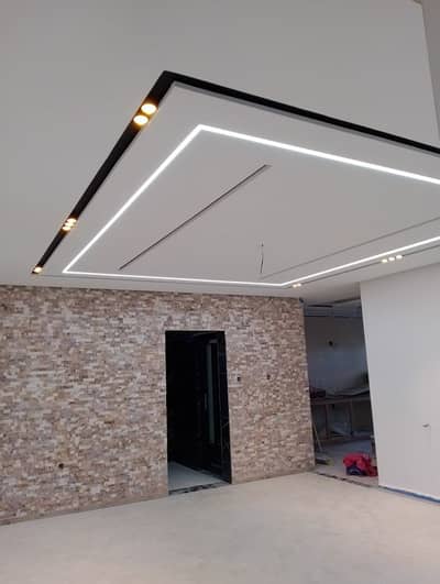 Gypsum board-2by2 ceiling-Pvc wall panel-Spc flooring-Glass partition