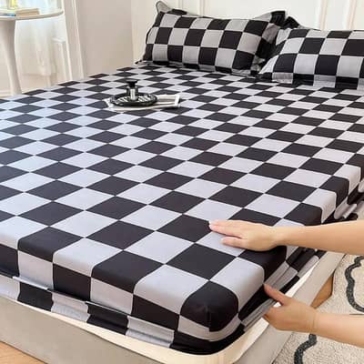 Single Bed Printed Cotton Mattress Cover with Pillowcase