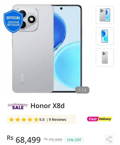 Honor x8d mobile phone