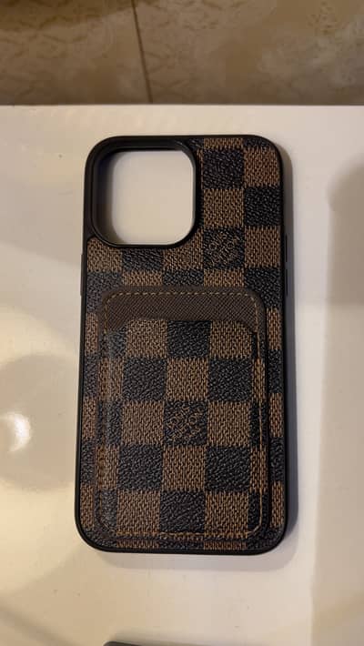 Apple man LV Branded Cover With Card Holder 14 Pro Max