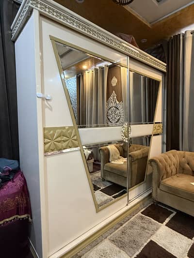 Bed Set with wardrobe and Mirror Dresser