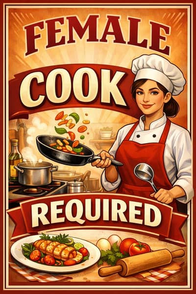 Female Cook required for home in DHA Lahore.