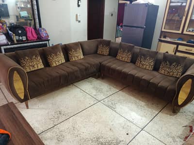 L shape used sofa 7 seater