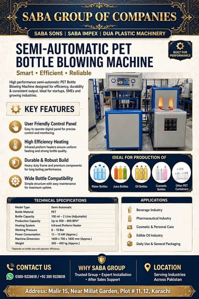 Pet Bottles blowing machine 880 semi automatic 2 cavity
