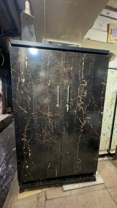  Premium Black Marble Finish Wardrobe / Almari (6x4) with Locker