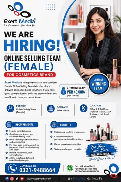 Online Selling Team (Female) Jobs | Lahore